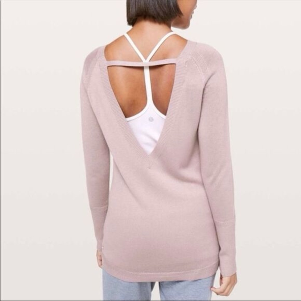 lululemon athletica Soft Pink V-Neck Sweater